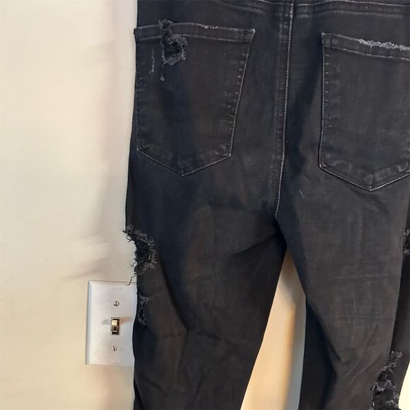 American Eagle Women's High Rise Jegging Jeans Size 4 Black Distressed - Picture 3 of 10